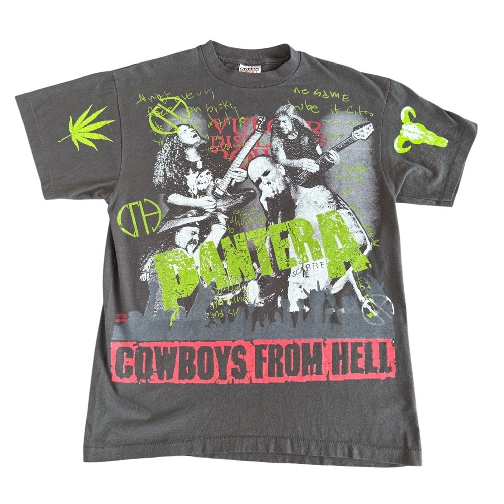 Vintage Pantera Cowboys From Hell T-Shirt Size Large Metal 90s Band Tee REPRINT